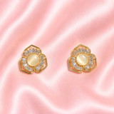 Floral Cat's Eye Stud Earrings JR-454