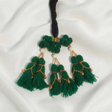 Green Floral Chulthi Dhago with Black Thread CD-12