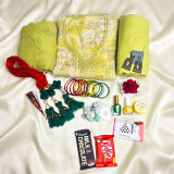 Unstitched Kurtha Set with Festive Accessories & Chocolates JNK-7528