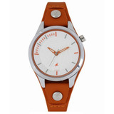 White Dial Leather Strap Women's Watch (6156SL02)
