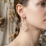 Circular Wooden Drop Earrings JR-482