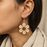 Daisy Wooden Drop Earrings JR-483
