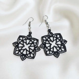 Mandala Black Acrylic Earrings JR-492