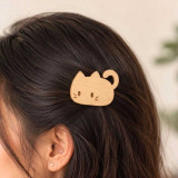 Cute Wooden Cat Hair Clip SK-3348