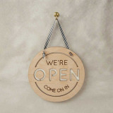 Wooden Open & Welcome Hanging Plaque DKG-1309