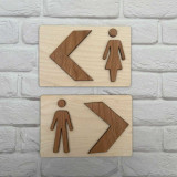 Wooden Restroom Arrow Sign DKG-1312