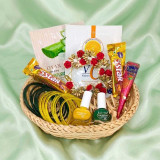Shrawan Beauty Gift Basket with Bangles, Mehendi & Face Masks JNK-7566