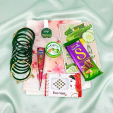 Shawl, Mehendi & Green Bangles Gift Hamper SPM-849