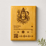 Personalized Wooden Plaque with Lord Shiva Design & Song QR Code SPM-868