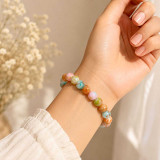 Multi-Color Marbled Beaded Stretch Bracelet Bala-44