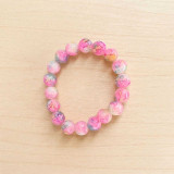 Pink Marbled Stone Stretch Bracelet Bala-35