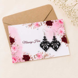 Personalized Card & Acrylic Earrings Gift Set DKG-1408