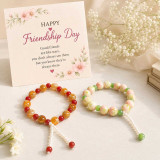 Beaded Bracelet Duo with Personalized Friendship Day Card DKG-1422