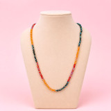 Red, Yellow & Green Crystal Pote Mala- 16.5"