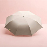 Beige Folding Umbrella with UV-Protection Black Inner Layer