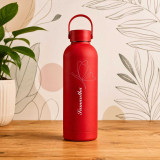 Custom Name Engraved & Butterfly Artwork Matte Red Bottle DKG-1502