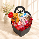 Teddy, Roses, Chocolates & Beauty Gift Hamper JNK-7677