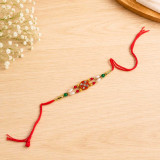 Classic Rakhi with Pearl, Green & Red Beads RT-1139
