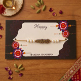 Pyaro Bhai Engraved Handmade Rakhi with Pearl Beads RK-19