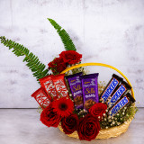Chocolates & Flowers Gift Basket