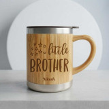 Little Brother Engraving Bamboo Mug DKG-1564