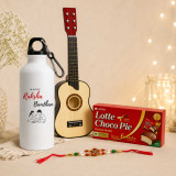 Rakhi Gift Combo with Guitar, Choco Pie & Bottle for Brother JNK-7683