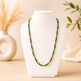 Green Pote Mala with Red and Golden Beads Pote-181