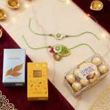 Bhaiya Bhabhi Rakhi & Chocolate Gift Set DKG-1574