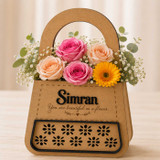 Personalized Floral Wooden Gift Bag WP-18