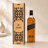 Black Label Whisky 750ml in a Wooden Box & Name Engraved JNK-7694