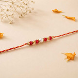 Pearl and Red Beads Traditional Rakhi RK-20