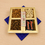 Rakhi with Dry Nuts & Chocolates Gift Box for Brother JNK-7729