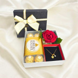 Ferrero Rocher, Necklace & Rose Gift for Her JNK-7751