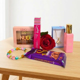 Glamour and Treats Gift Set with Makeup, Perfume & Chocolate for Her JNK-7752