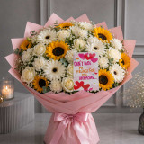 Hundred Mixed Flower Bouquet With Love Confession Card LUXE-106