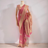 Teej Special Saree with Pearl Necklace & Rose Hair Clip