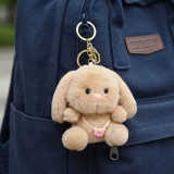 5.2-Inch Light Camel Bunny with Mini Bag Keychain VT-1397