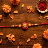 Red & Golden Om Symbol Design Rakhi for Raksha Bandhan RT-1168