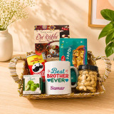 Rakhi Gift Set with Greeting Card, Personalized Mug & Candle for Brother JNK-7771