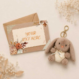 Personalized Card & Bunny Keyring Keepsake SPM-885