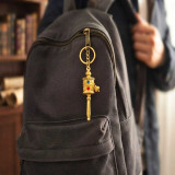 Golden Buddhist Prayer Wheel Keychain KH-39