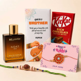 Personalized Chocolate Wrapper With Rakhi Gift Set DKG-1617