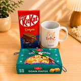 Ceramic Mug, Soan Papadi & Rakhi Set DKG-1618