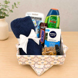 Men’s Grooming Gift Box with Towel, Shower Gel & Dry Nuts JNK-7815