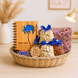 Premium Personalized Gift Basket for Dad With Wooden Notebook Set SK-3492