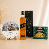 Best Dad Whisky Gift Set with Personalized Clock & Sweets JNK-7831