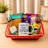 Dad Gift Basket with White wine 187ml, Snacks & Mug JNK-7838