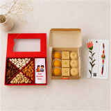 Traditional Mithai & Floral Rakhi Dry Nuts Hamper SPM-891