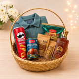 T-Shirt 3xl, Snacks & Whisky 750ml Gift Hamper for Him JNK-7854