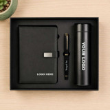 Black Diary, Pen & Bottle with 3-Partition Gift Box DKG-1685